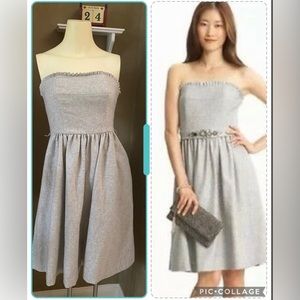 Banana Republic Wool blend Strapless light Grey Bustier Dress women’s size 0